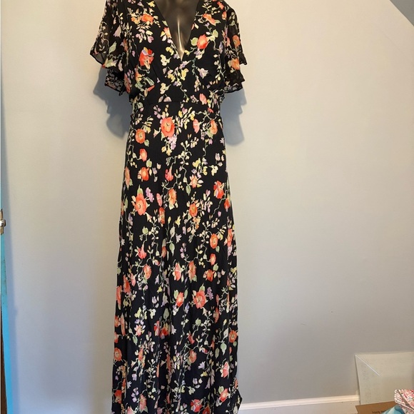 RIXO Red and Orange Maxi Florida Dress / Size XXL or US 14 - Picture 4 of 5